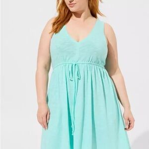 Torrid Mini Cotton Slub Front Tie Cover-Up Swim Dress NWT